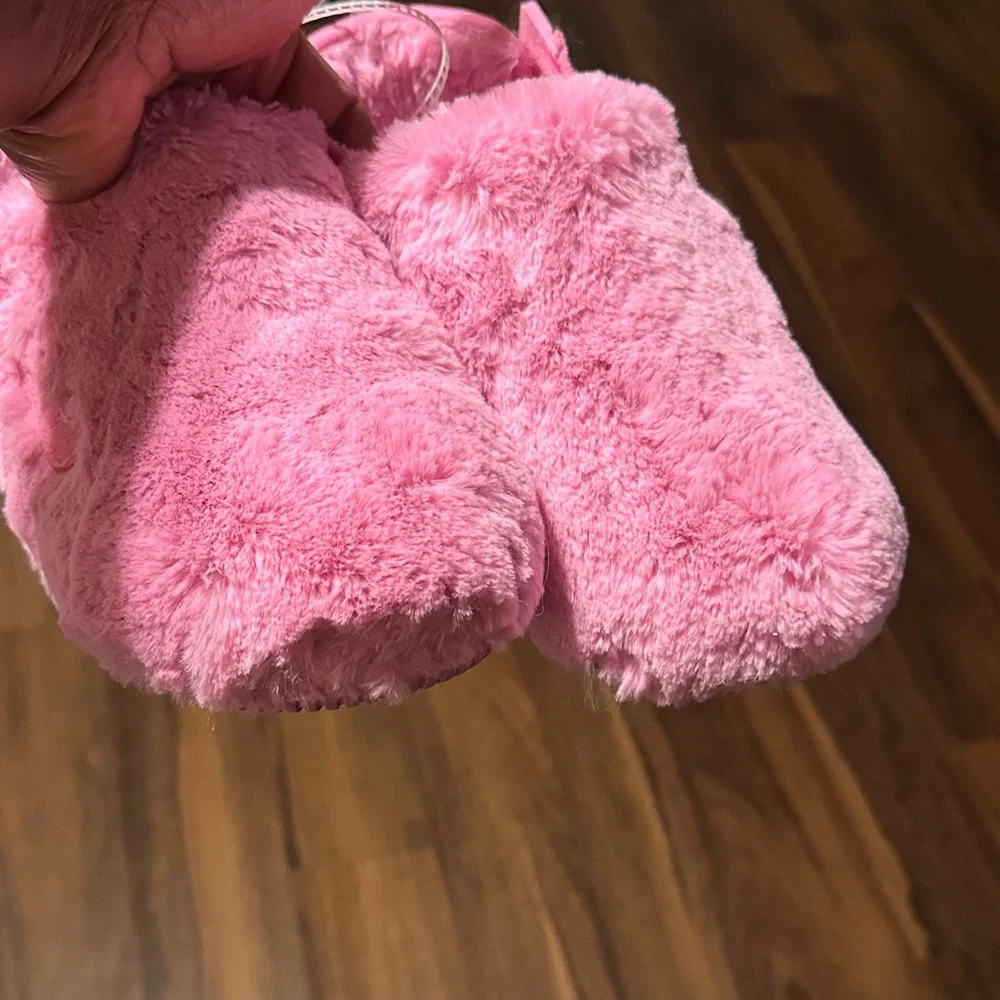 Nike Fuzzy Furry sling back flat hard bottom Pink  Slippers - Picture 6 of 8